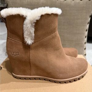 UGG Women's Tan Suede Wedge Boots